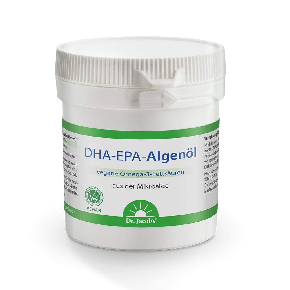 Dr. Jacob's DHA-EPA-Algenöl Kapseln Omega-3-Fettsäuren vegan