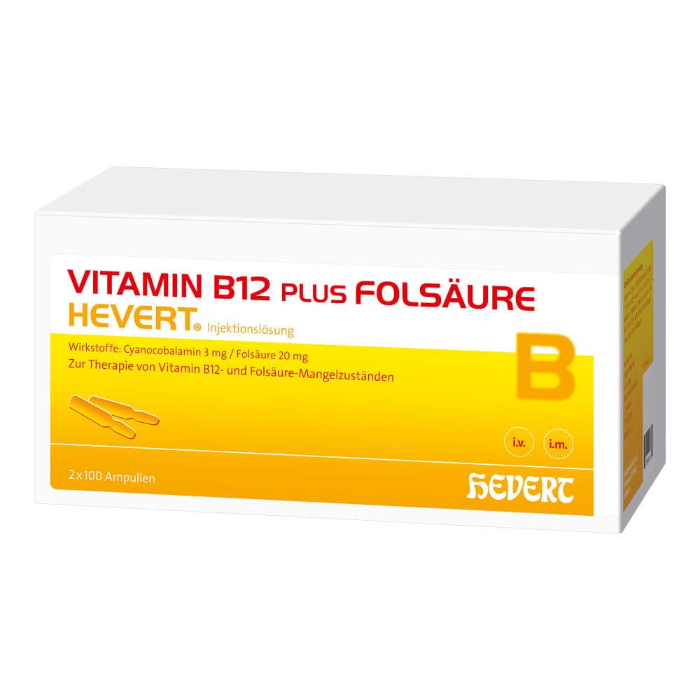 VITAMIN B12 PLUS FOLSÄURE HEVERT 2X100 St Ampullen