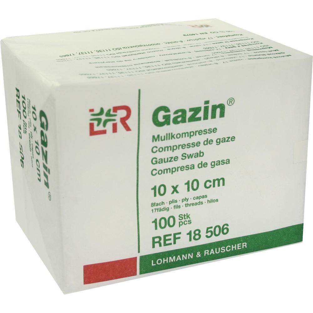 Gazin Mullkompresse 10x10 cm unsteril 8fach Op 100 St Kompressen