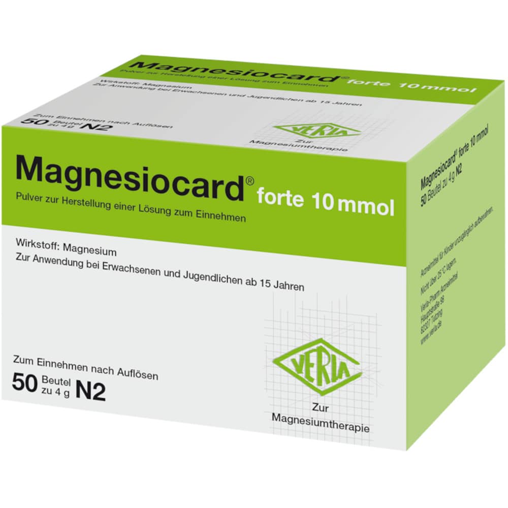 MAGNESIOCARD forte 10 mmol Plv.z.Her.e.Lsg.z.Einn. 50 St Pulver zur Herstellung einer Lösung zum Einnehmen