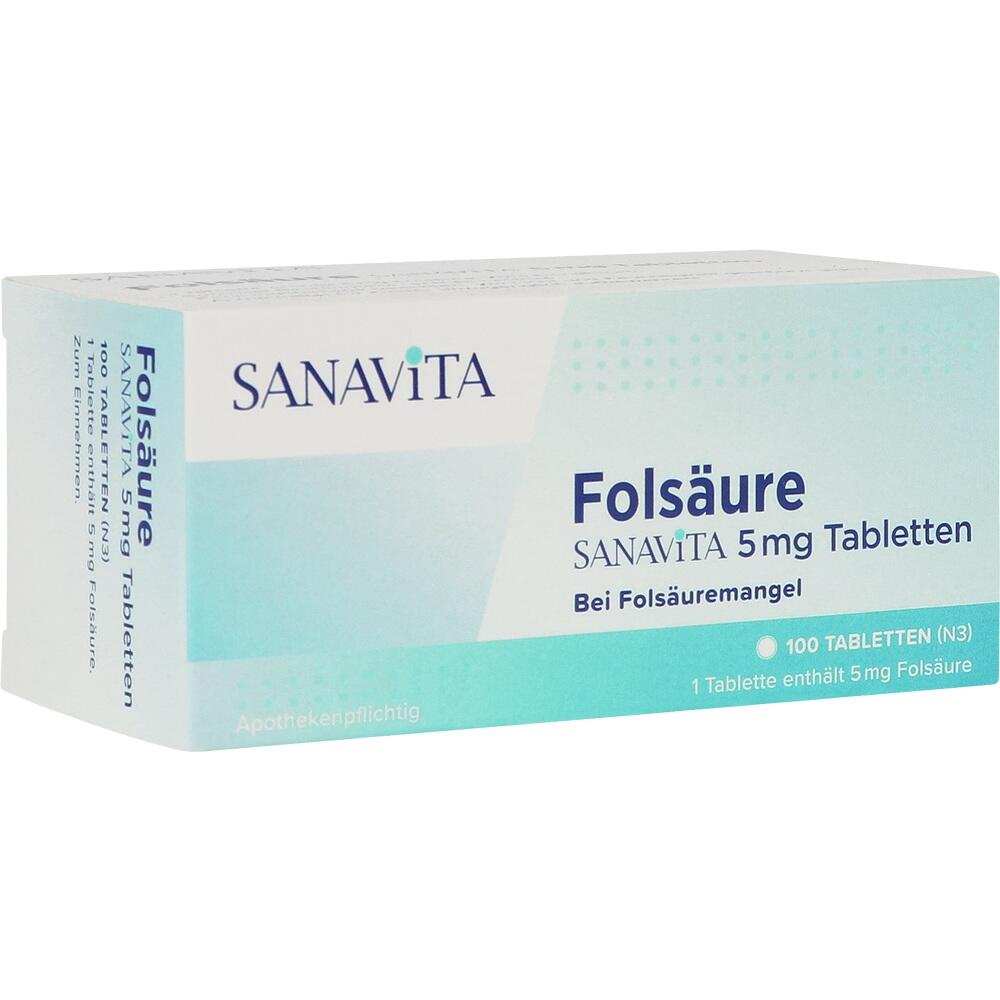 Folsäure Sanavita 5 mg 100 St Tabletten