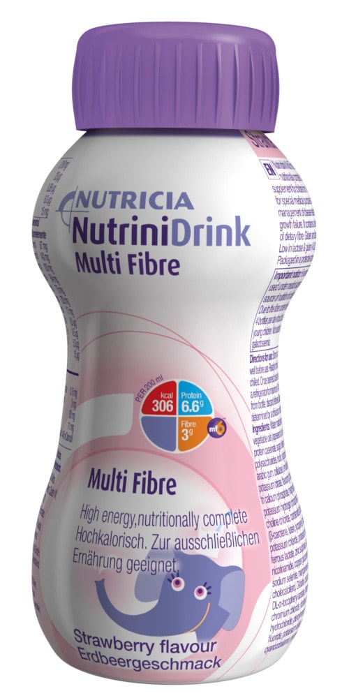NutriniDrink Multi Fibre Erdbeere 200 ml Flüssigkeit