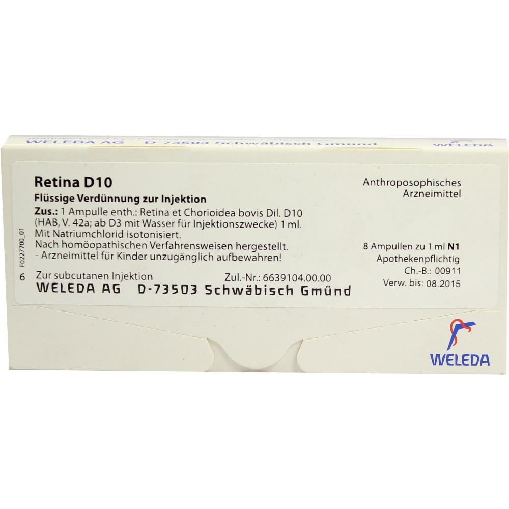 WELEDA RETINA ET Chorioidea D 10 Ampullen 8X1 ml Ampullen
