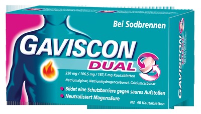 GAVISCON DUAL bei Sodbrennen 48 St Kautabletten