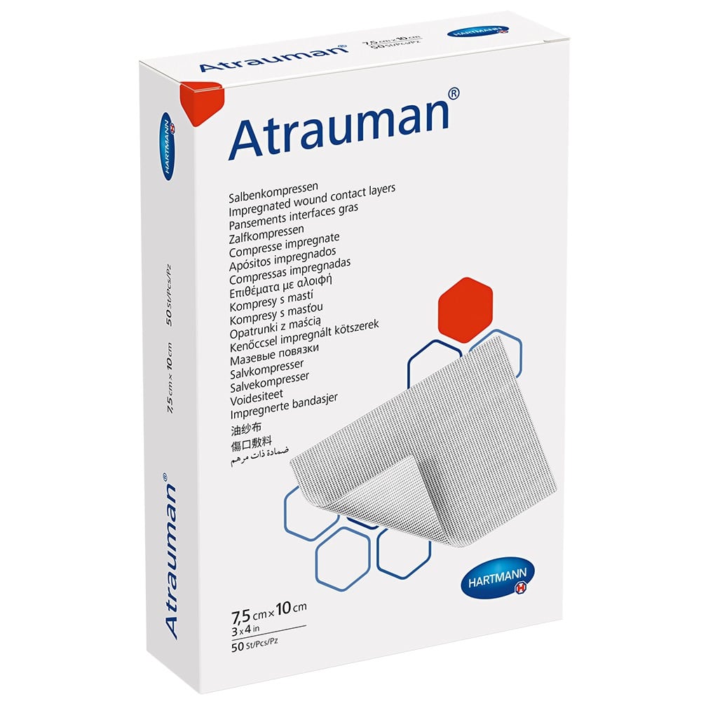 ATRAUMAN 7,5x10 cm steril Kompressen 50 St Kompressen