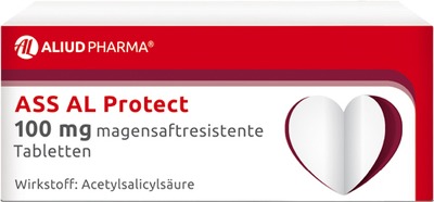 ASS AL Protect 100 mg magensaftresistente Tabletten zur Vorbeugung von Blutgerinnseln