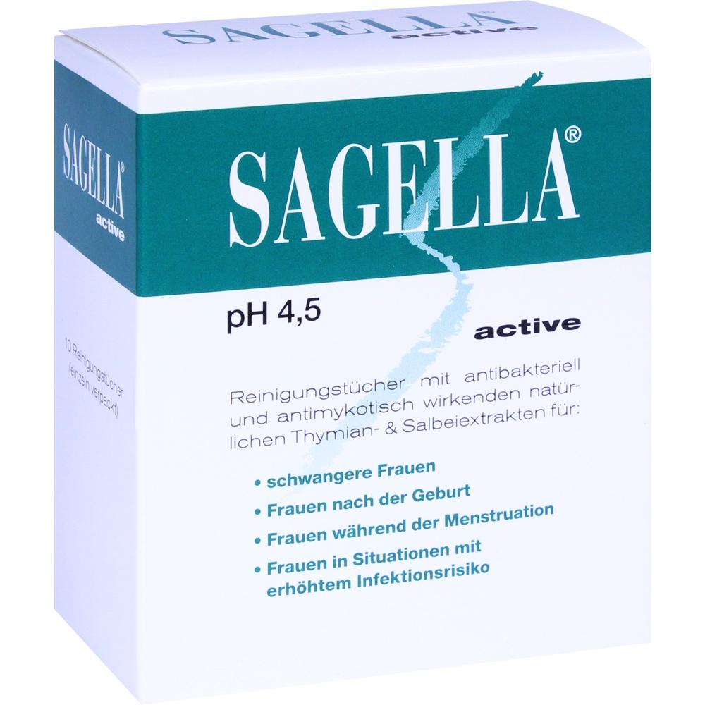 SAGELLA pH 4,5 active  10 St Tücher