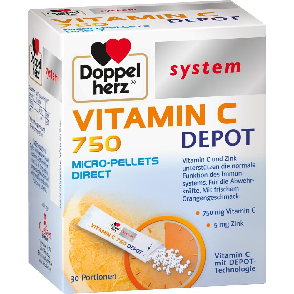 Doppelherz system Vitamin C 750 + Zink DEPOT 30 St Pellets