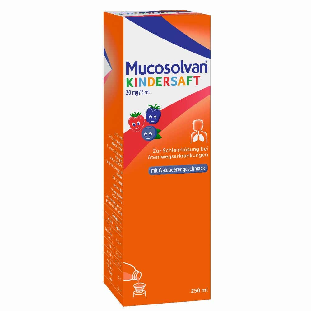 MUCOSOLVAN Kindersaft - Schleimlöser bei Husten 250 ml Lösung zum Einnehmen