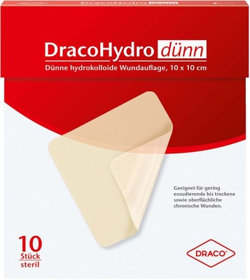 DRACOHYDRO dünn Hydrokoll.Wundauflage 10x10 cm 10 St Verband