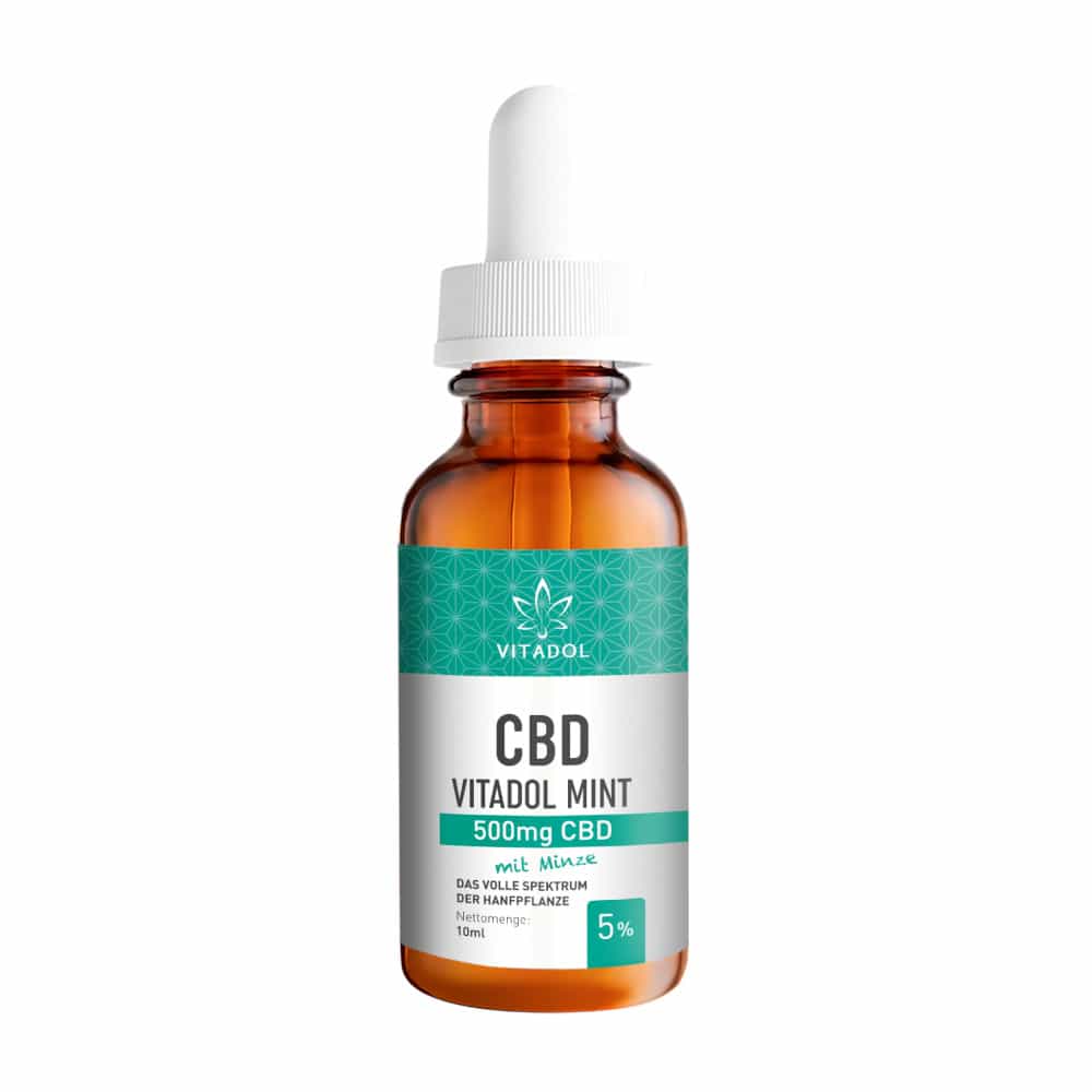 CBD 5% VITADOL MINT 500mg Hanfextrakt Öl mit Minze 10 ml Öl