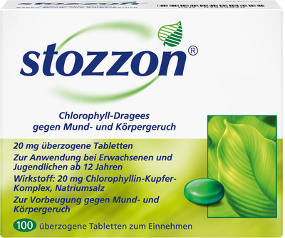 stozzon Chlorophyll-Dragees gegen Mund- und Körpergeruch 100 St Überzogene Tabletten