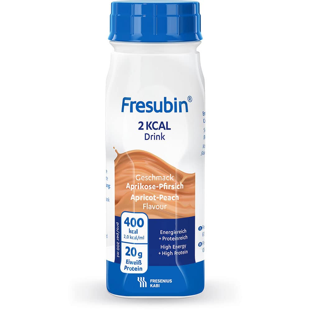 Fresubin 2 kcal  Aprikose-Pfirsich hochkalorische Trinknahrung 4X200 ml Lösung