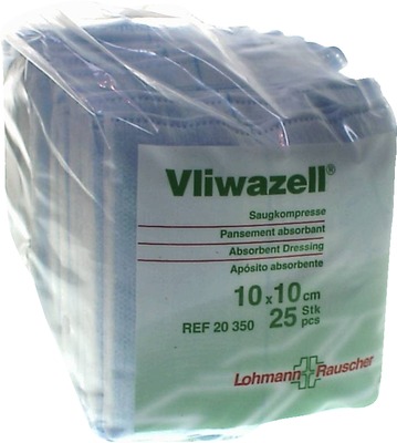 VLIWAZELL Saugkompressen 10x10 cm unsteril 25 St Kompressen