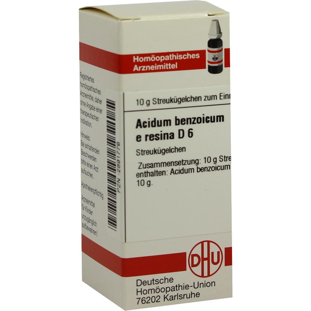 ACIDUM BENZOICUM E Resina D 6 Globuli 10 g Globuli