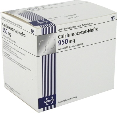 CALCIUMACETAT NEFRO 950 mg Filmtabletten 200 St Filmtabletten