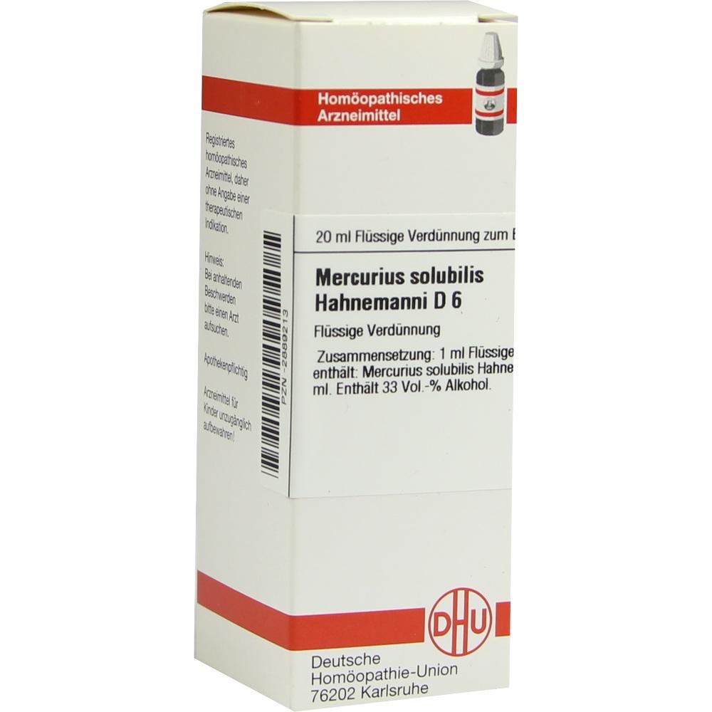 MERCURIUS SOLUBILIS Hahnemanni D 6 Dilution 20 ml Dilution