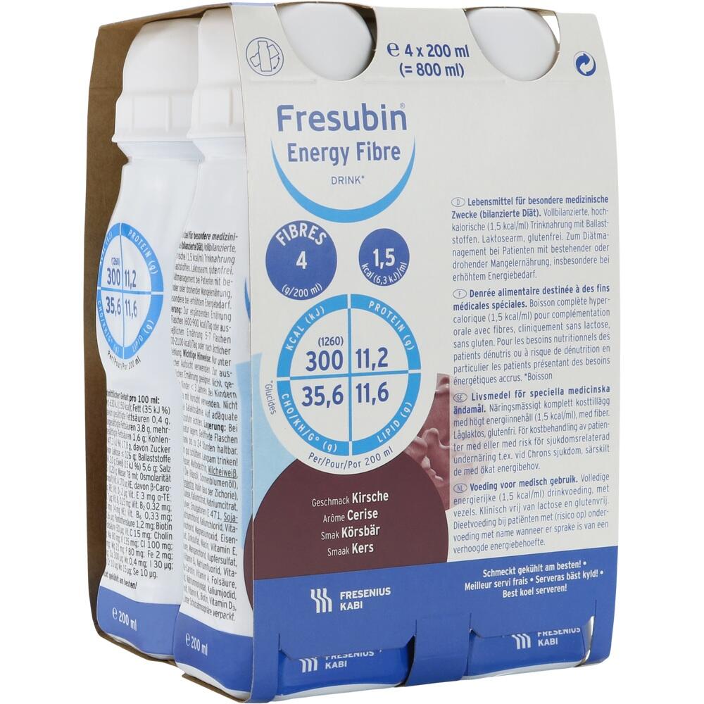 Fresubin Energy Fibre Trinknahrung Kirsche 4X200 ml Lösung