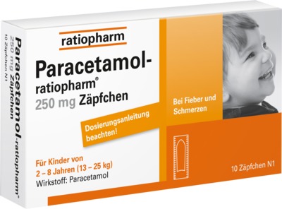 Paracetamol-ratiopharm 250mg Zäpfchen 10 St Kleinkinder-Suppositorien