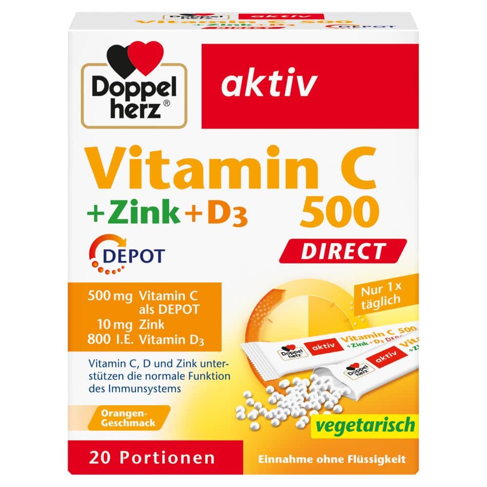 Doppelherz aktiv Vitamin C 500 + Zink + D3 20 St Pellets