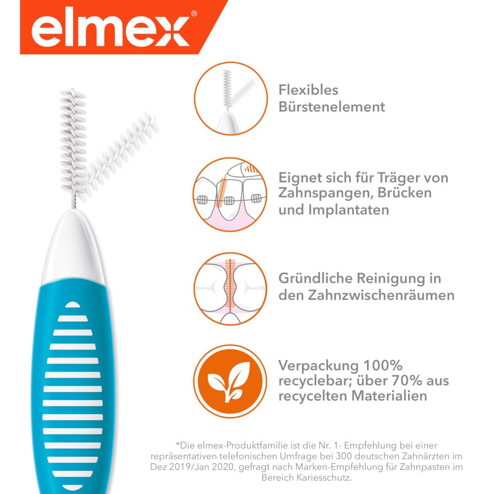 elmex INTERDENTALBÜRSTEN blau, Größe 3 0,6mm 8 St Zahnbürste