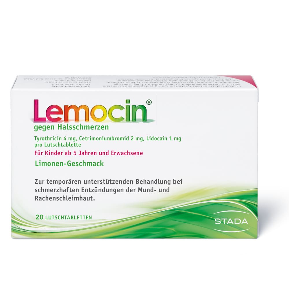 Lemocin gegen Halsschmerzen Limone 20 St Lutschtabletten
