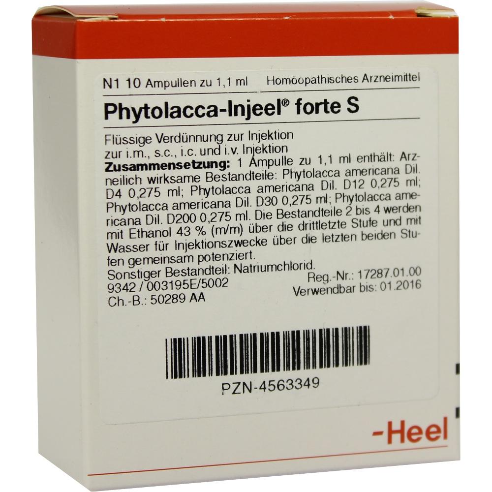 PHYTOLACCA INJEEL forte S Ampullen 10 St Ampullen