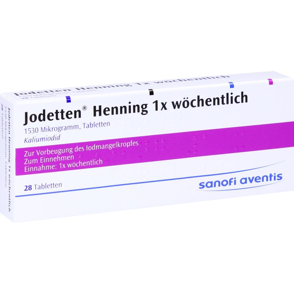 Jodetten Henning 1x wöchentlich 1530 Mikrogramm 28 St Tabletten