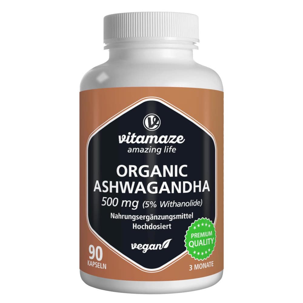vitamaze ORGANIC ASHWAGANDHA 500mg 90 St Kapseln