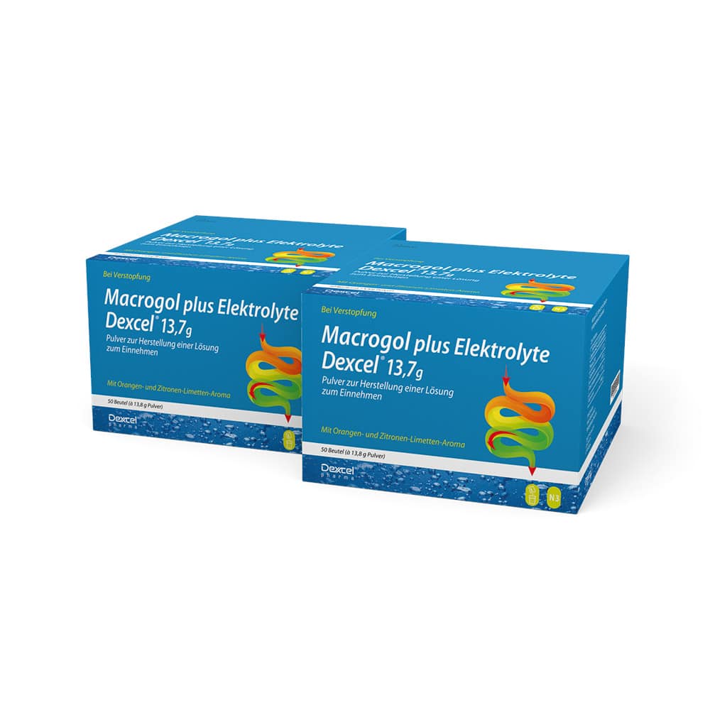 Macrogol plus Elektrolyte Dexcel 13,7g 100 St Pulver zur Herstellung einer Lösung zum Einnehmen