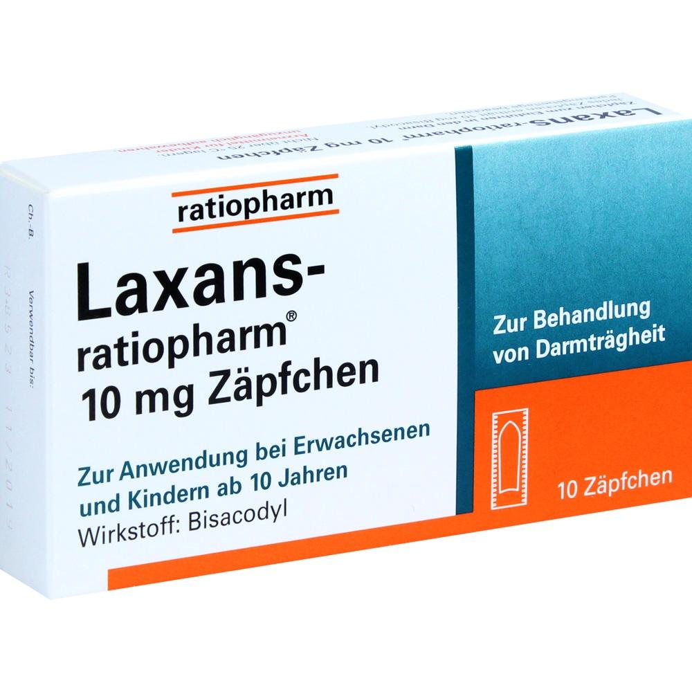 Laxans-ratiopharm 10mg Zäpfchen 10 St Suppositorien
