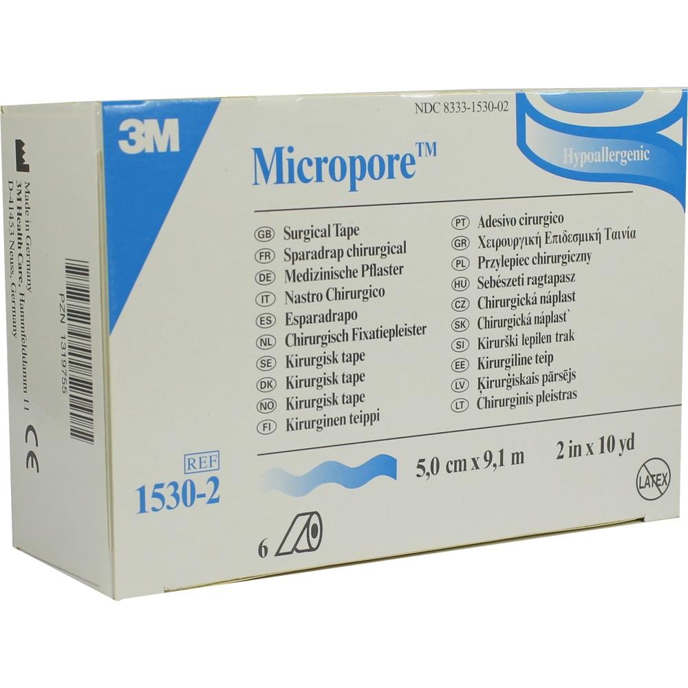 MICROPORE Vliespfl.5 cmx9,1 m weiß 1530-2 6 St Pflaster