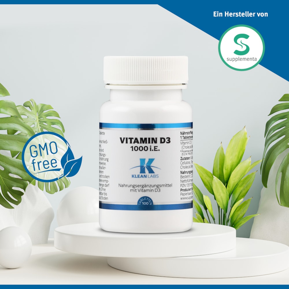 KLEAN LABS VITAMIN D3 1000 I.E.  100 St Tabletten