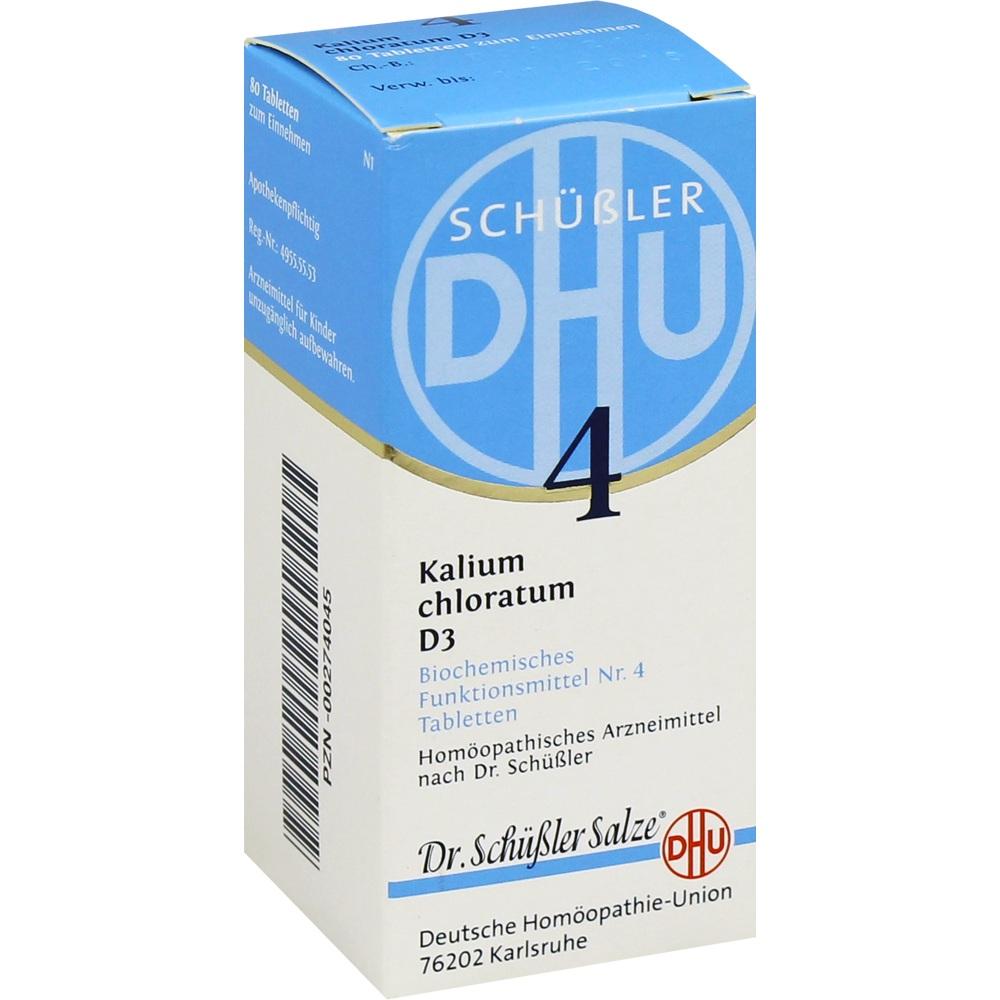 BIOCHEMIE DHU 4 Kalium chloratum D 3 Tabletten 80 St Tabletten