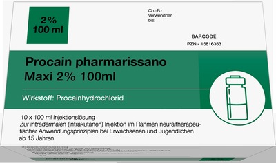Procain pharmarissano maxi 2% 100ml 10X100 ml Injektionslösung