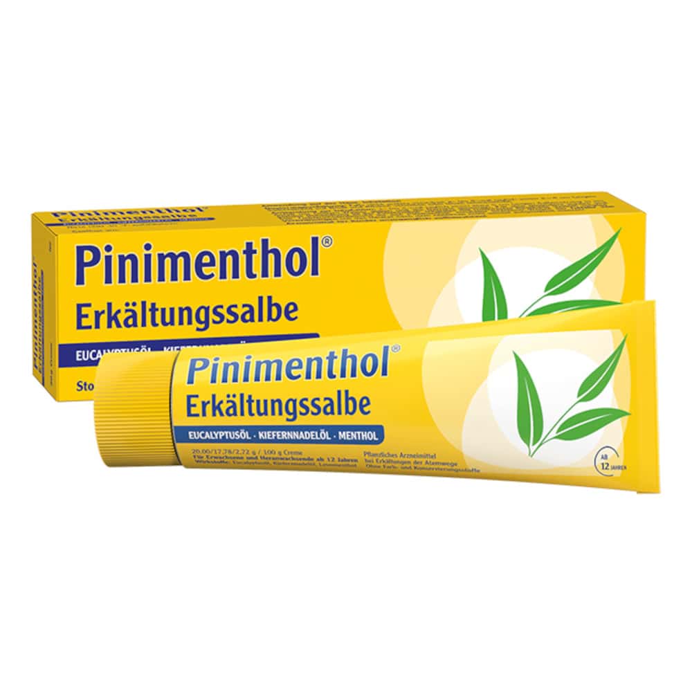 Pinimenthol Erkältungssalbe ab 12 Jahren - mit Eucalyptusöl, Kiefernnadelöl und Menthol 50 g Creme