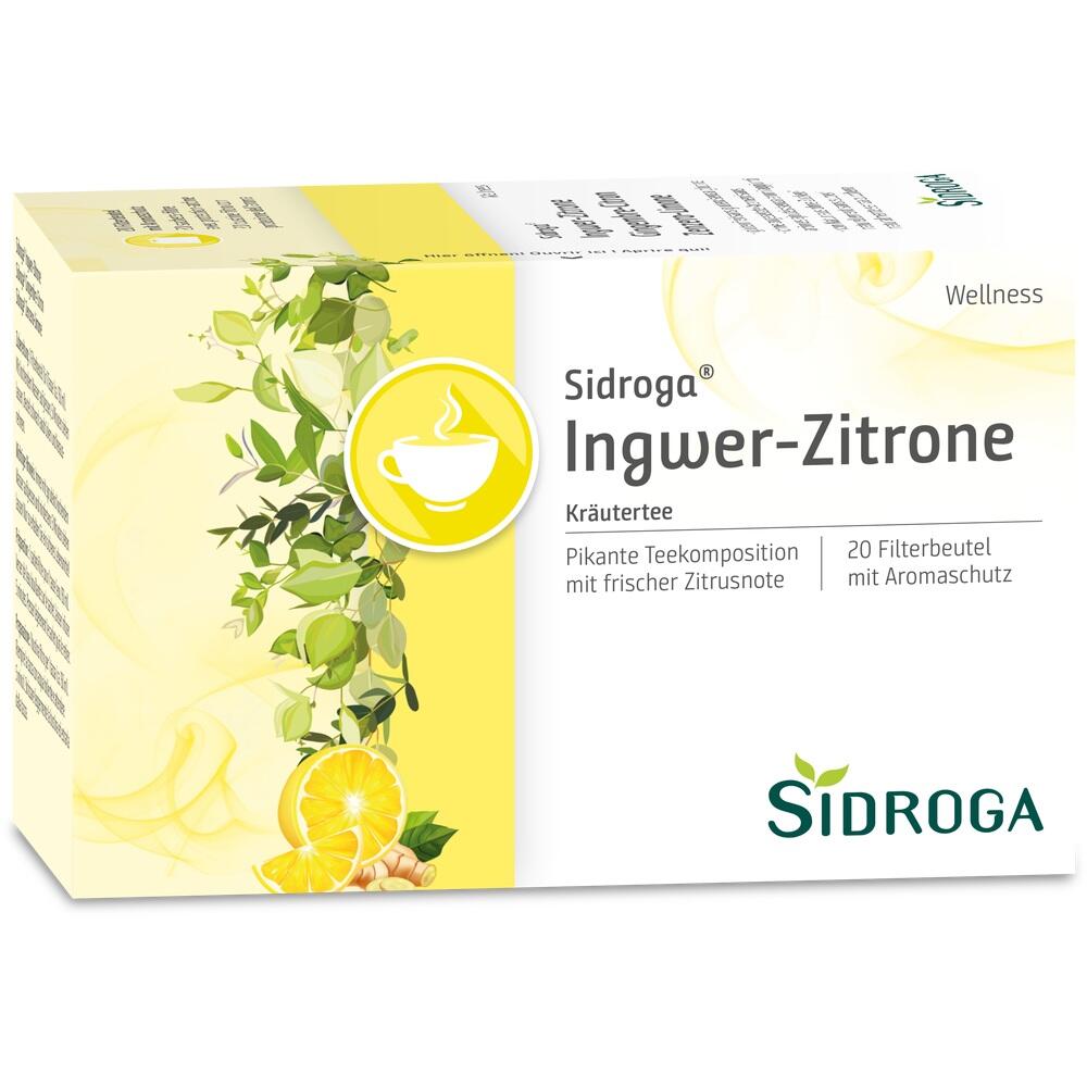 SIDROGA Wellness Ingwer-Zitrone Tee Filterbeutel 20X2.0 g Tee