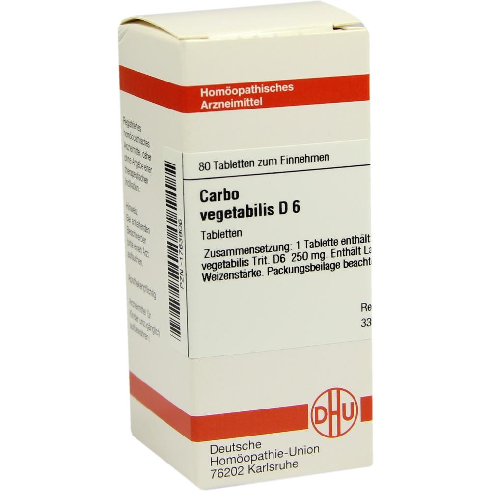 CARBO VEGETABILIS D 6 Tabletten 80 St Tabletten