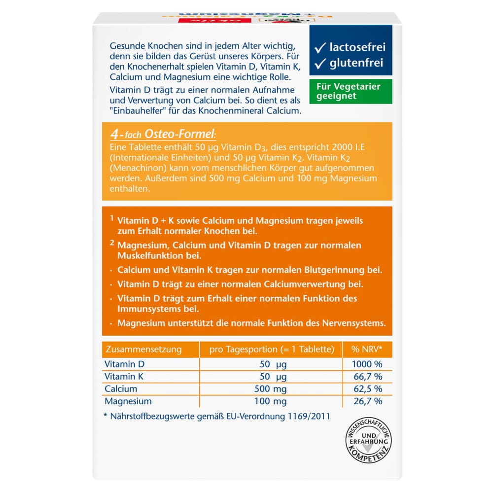 Doppelherz aktiv D3+K2+Calcium+Magnesium 30 St Tabletten