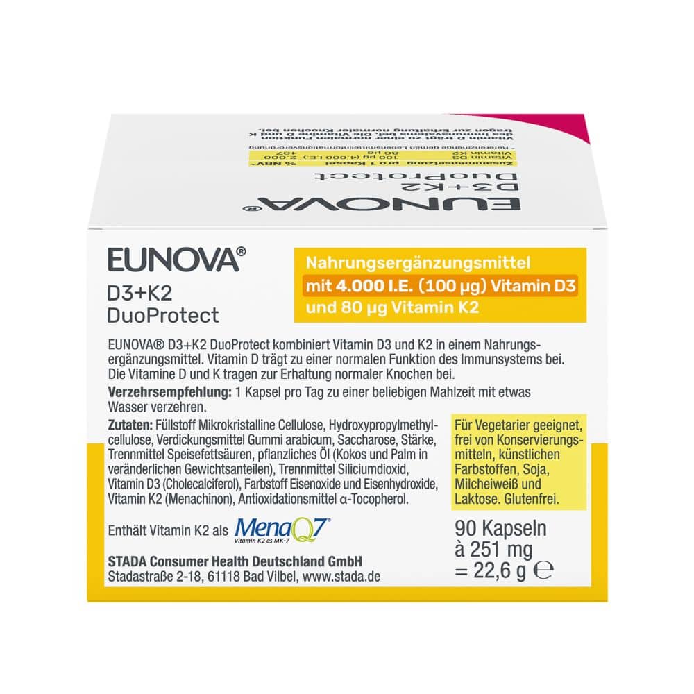 EUNOVA DuoProtect D3+K2 4000 I.E. 90 St Kapseln
