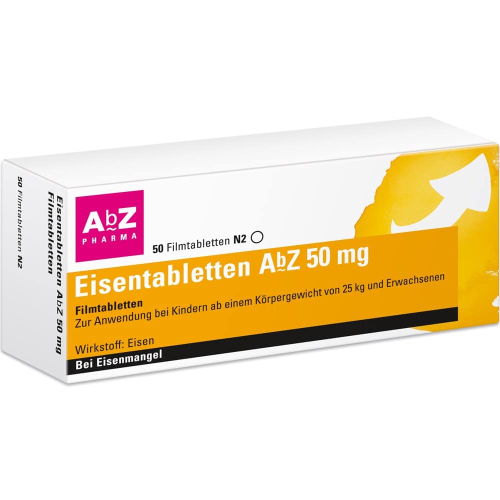 Eisentabletten AbZ 50mg 50 St Filmtabletten
