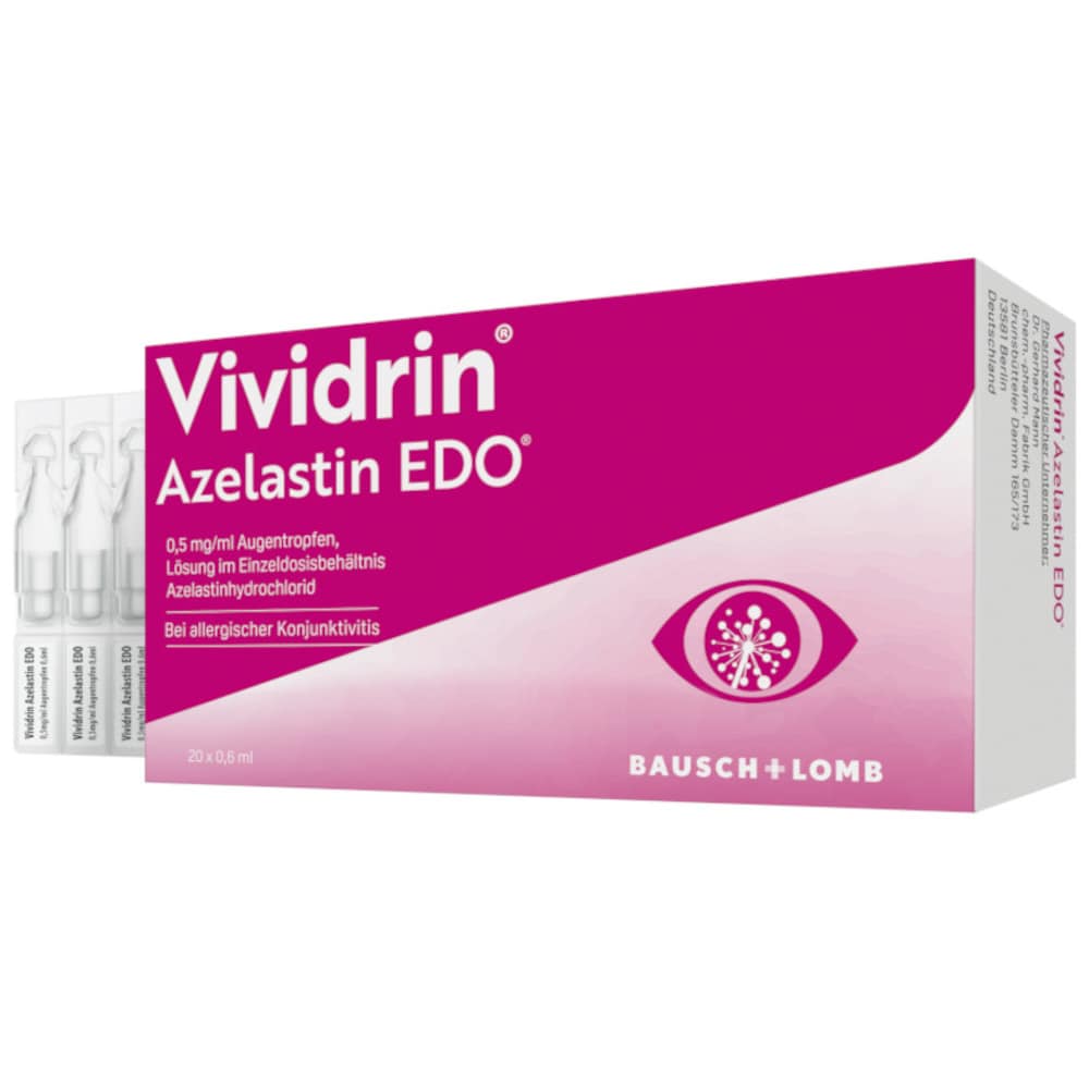 Vividrin Azelastin EDO Akuthilfe bei Heuschnupfen und Allergien 20X0.6 ml Augentropfen
