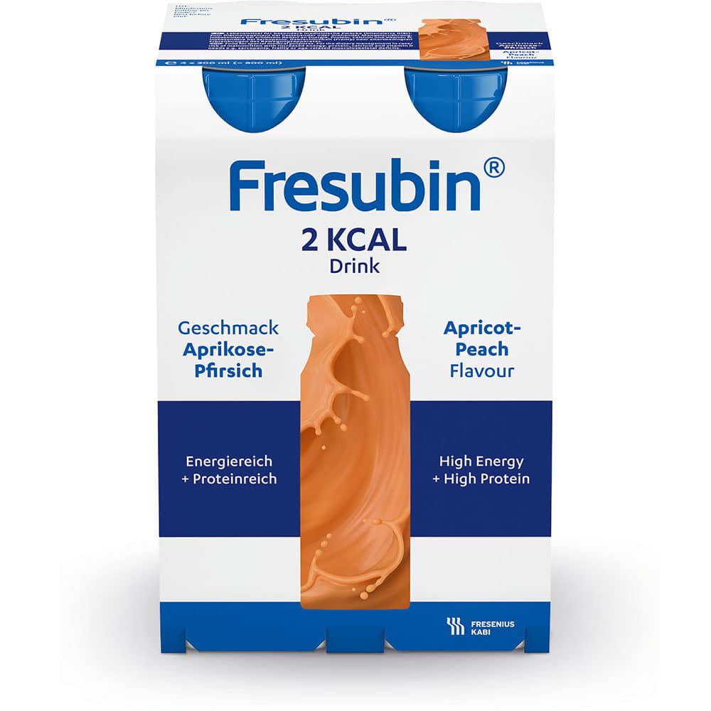 Fresubin 2 kcal  Aprikose-Pfirsich hochkalorische Trinknahrung 4X200 ml Lösung