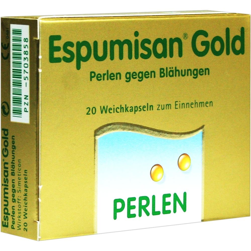 ESPUMISAN Gold Perlen gegen Blähungen 20 St Weichkapseln