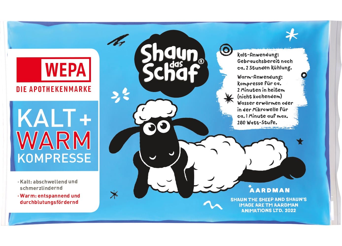 WEPA Kalt + Warm Kompresse Shaun das Schaf 1 St Kompressen