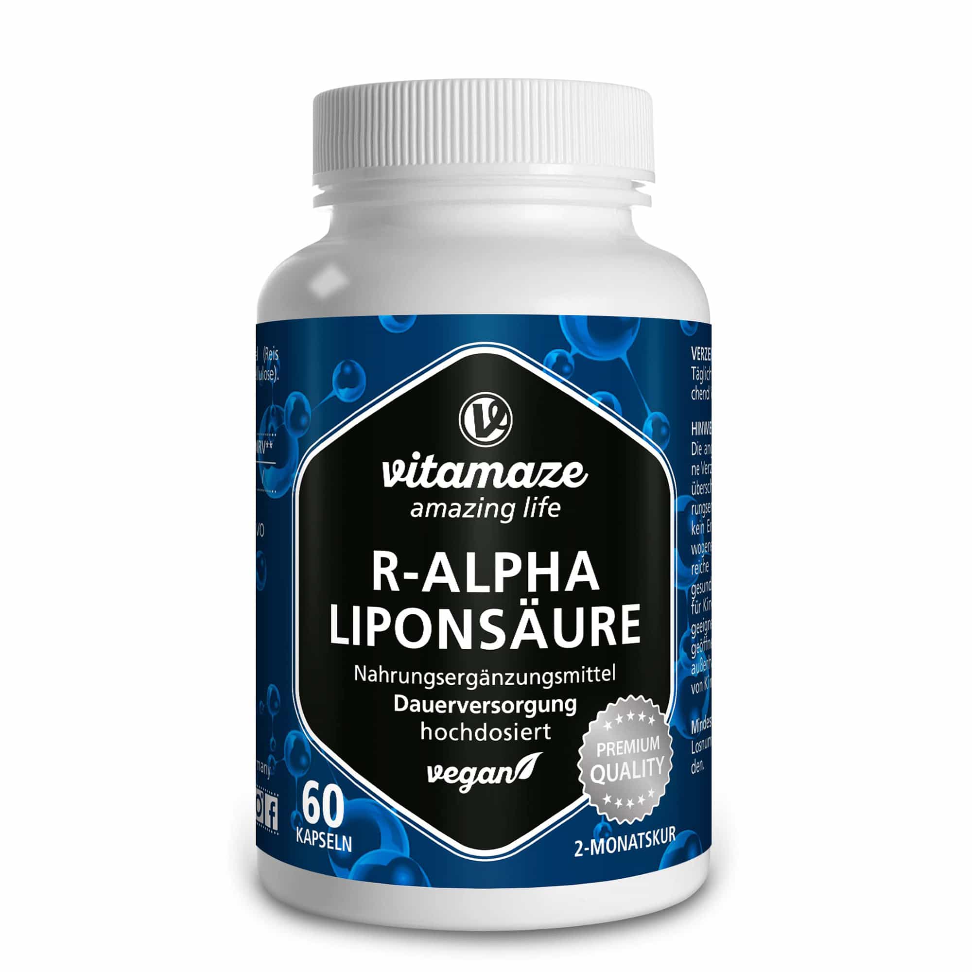vitamaze R-ALPHA-LIPONSÄURE 200 mg hochdosiert 60 St Kapseln