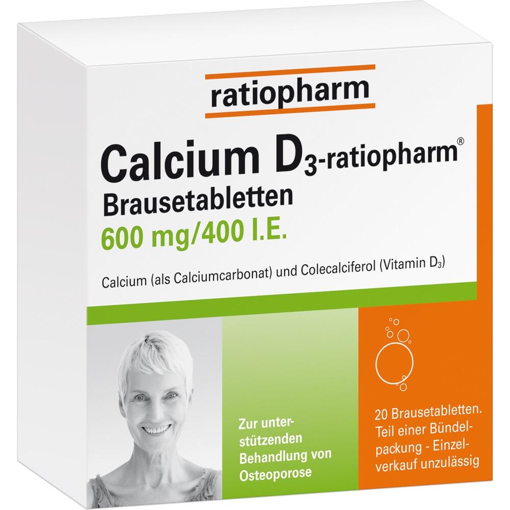 Calcium D3- ratiopharm 600mg7400 I.E. 100 St Brausetabletten