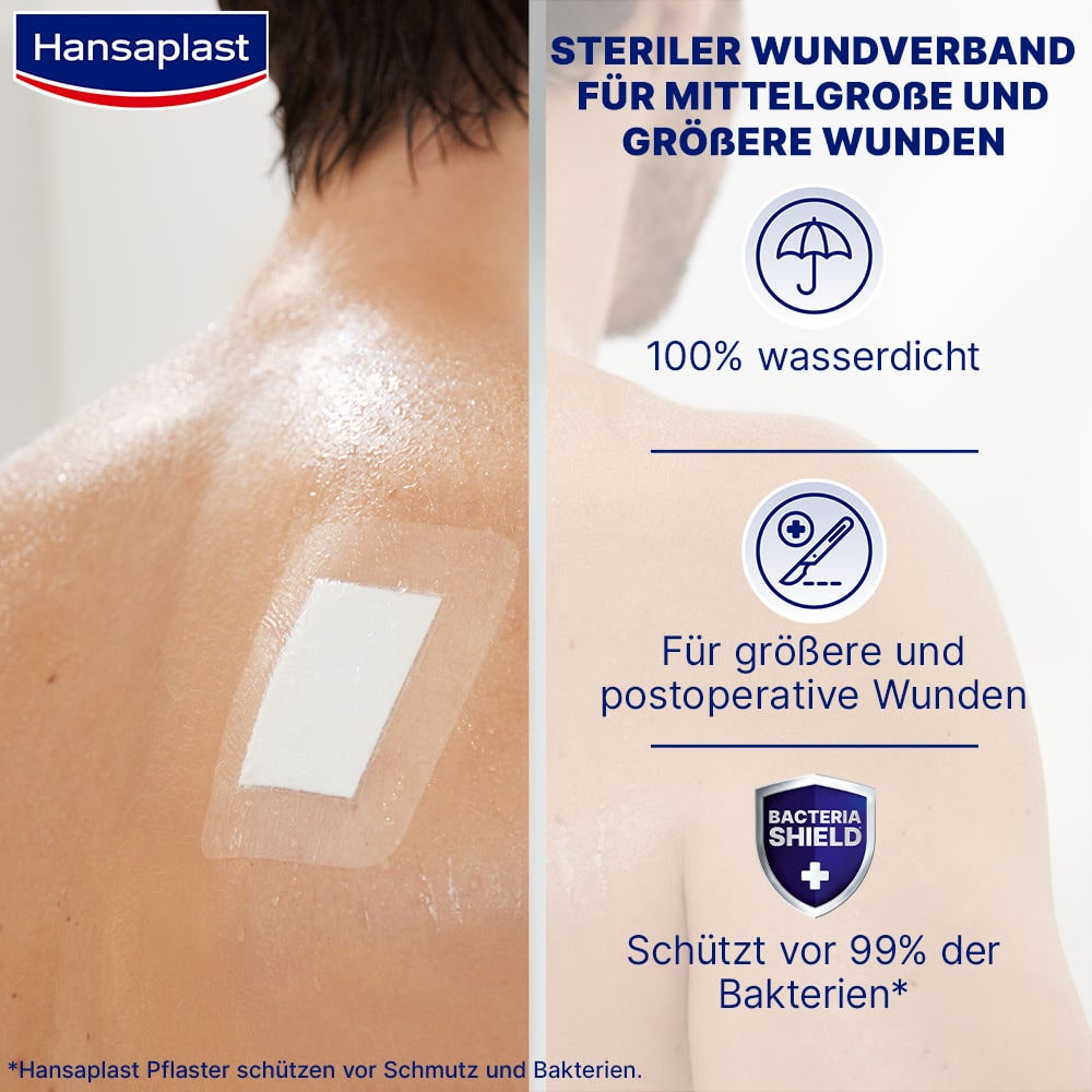 Hansaplast AQUA PROTECT XXL STERILE 8 x 10 cm 5 St Pflaster