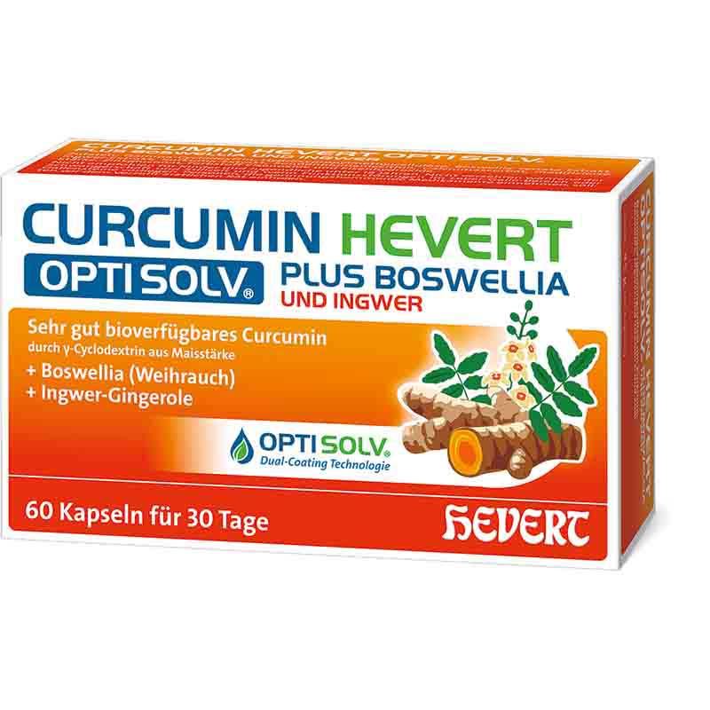CURCUMIN HEVERT OPTISOLV PLUS BOSWELLIA UND INGWER 60 St Kapseln