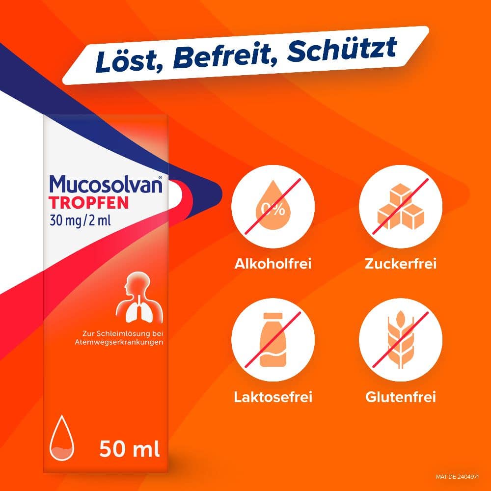MUCOSOLVAN Hustenlöser Tropfen Schleimlöser Husten 50 ml Tropfen zum Einnehmen